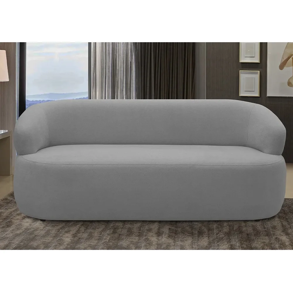 Sofá 3 Lugares Living Orgânico Sala de Estar 170cm Conka F05 Boucle Cinza - Mpozenato