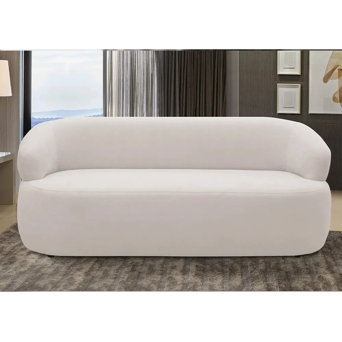 Sofá 3 Lugares Living Orgânico Sala de Estar 170cm Conka F05 Veludo Bege - Mpozenato