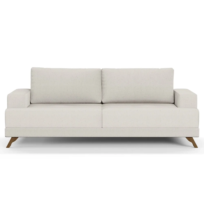 Sofá 2 Lugares 160cm Living Pés Curvos Santi D05 Linho Cru - Mpozenato