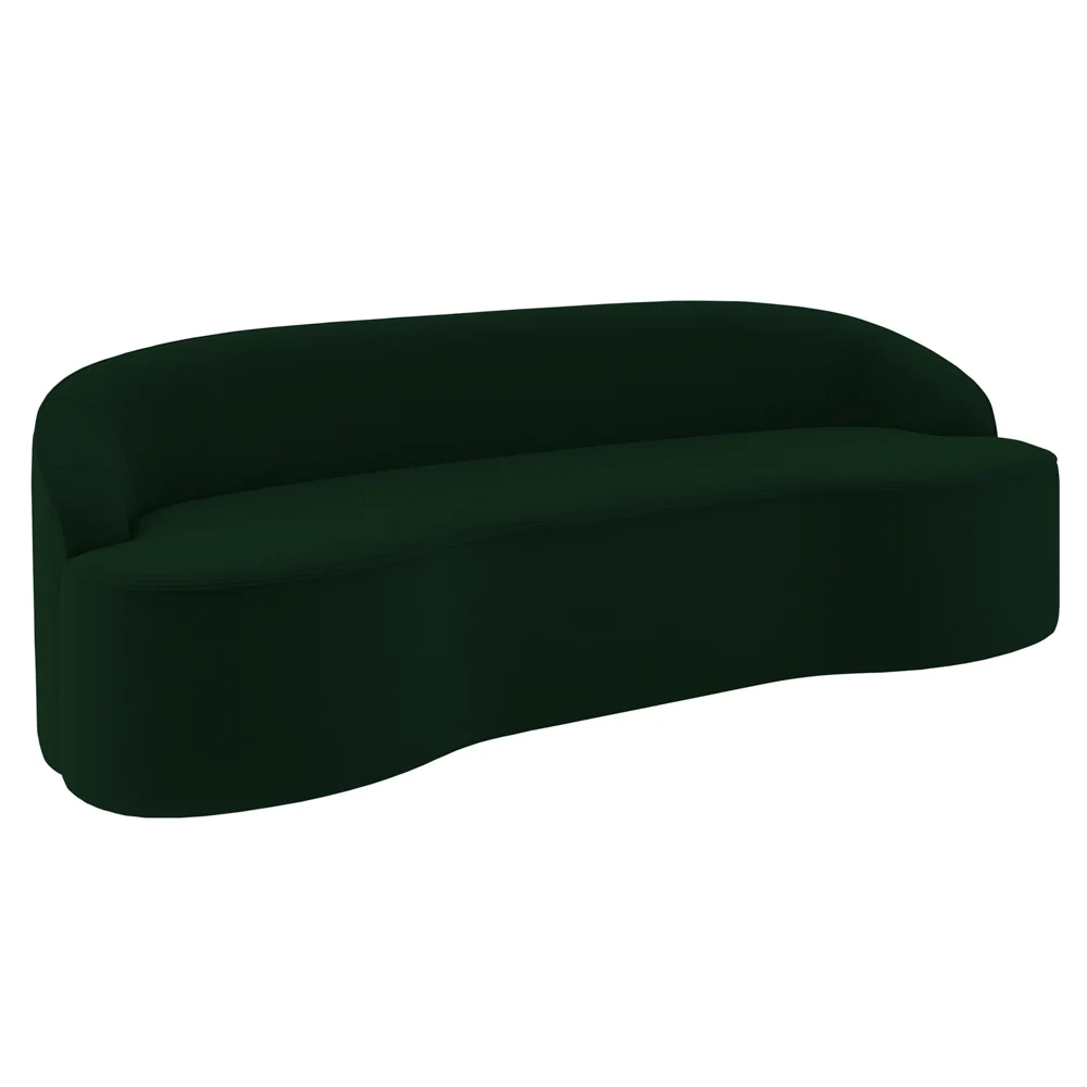 Sofá 4 Lugares para Sala de Estar Living 260cm Theo D06 Veludo Esmeralda - Mpozenato