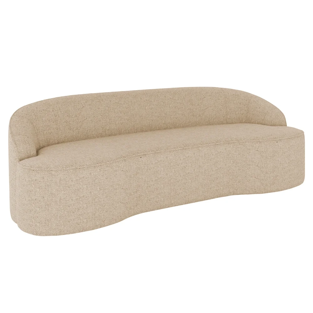 Sofá 3 Lugares para Sala de Estar Living 180cm Theo D06 Linho Marfim - Mpozenato 