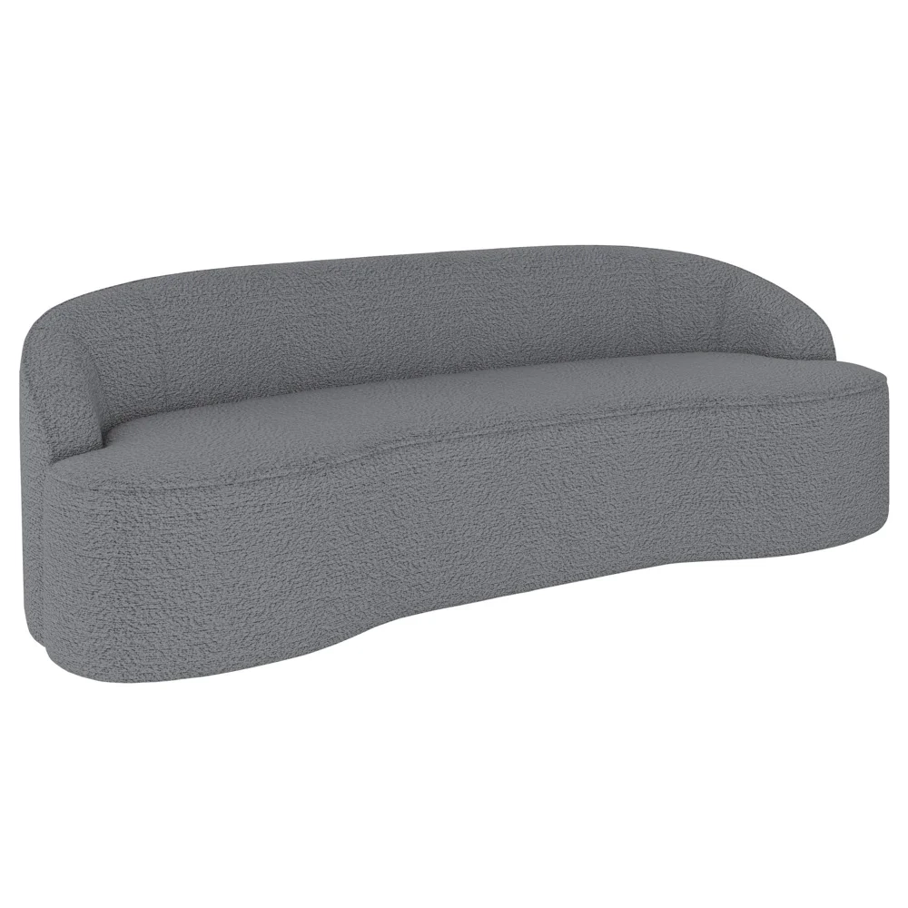 Sofá 3 Lugares para Sala de Estar Living 210cm Theo D06 Boucle Cinza - Mpozenato