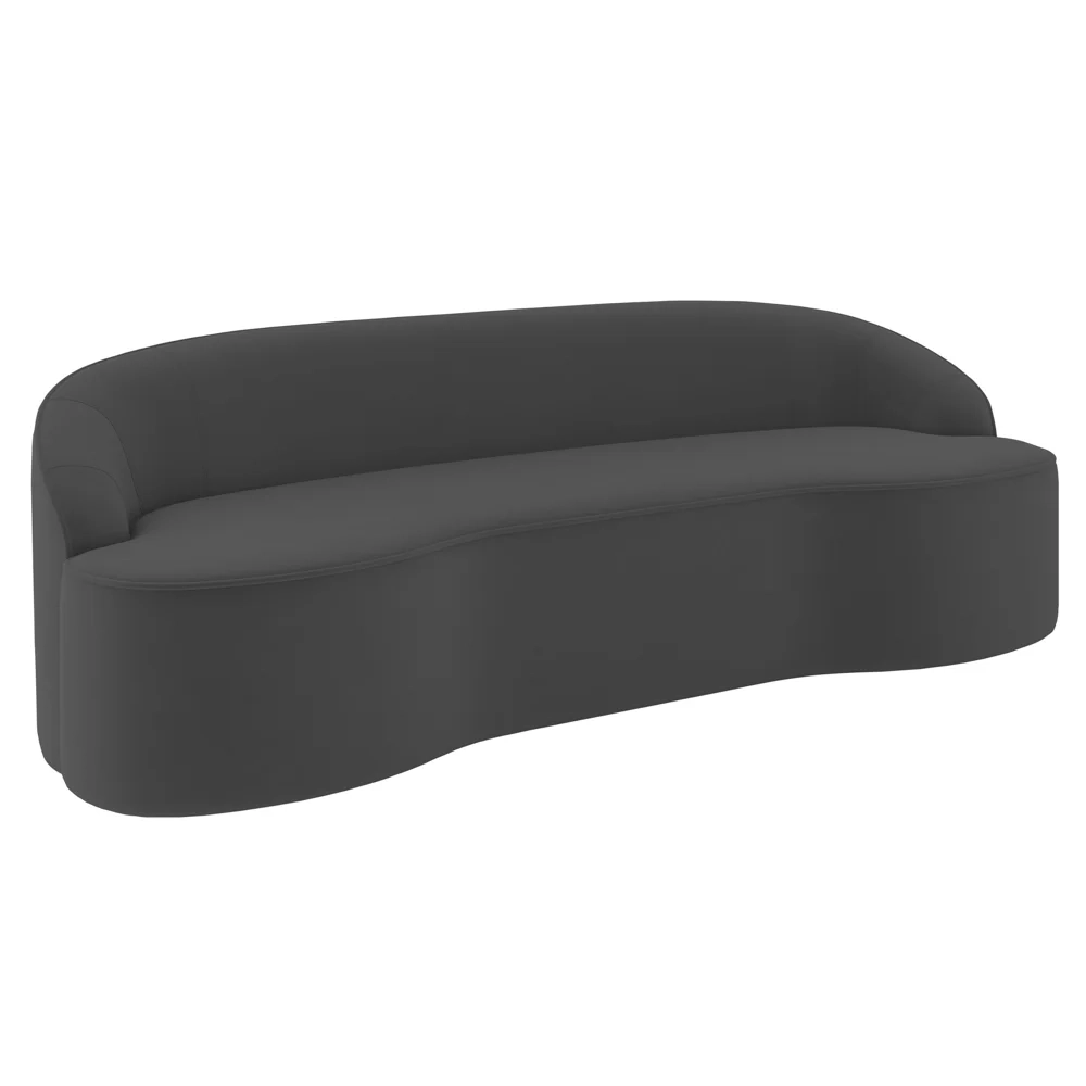 Sofá 3 Lugares para Sala de Estar Living 210cm Theo D06 Veludo Cinza - Mpozenato