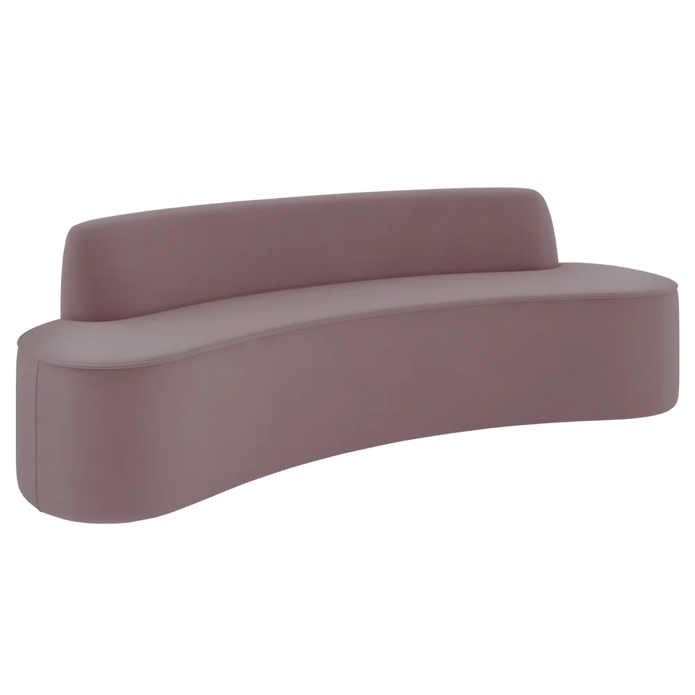 Sofá 5 Lugares para Sala de Estar Living 280cm Koane D06 Veludo Rosa - Mpozenato