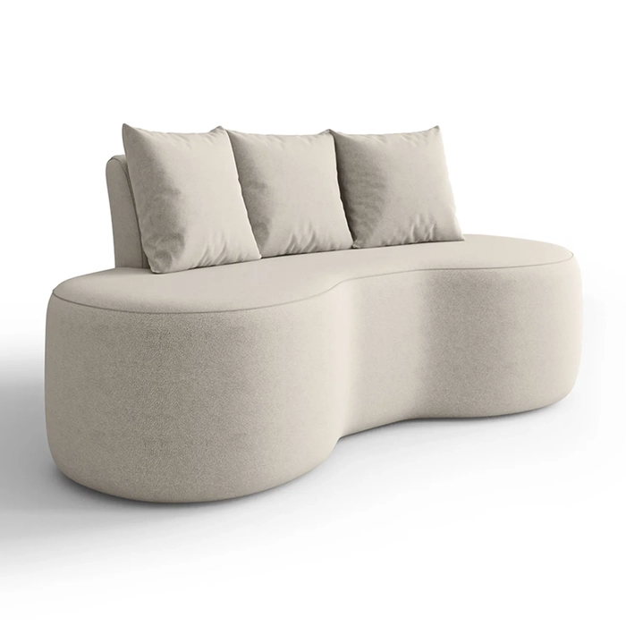 Sofá 2 Lugares 160cm Orgânico Viana B10 Bouclê Creme - Mpozenato