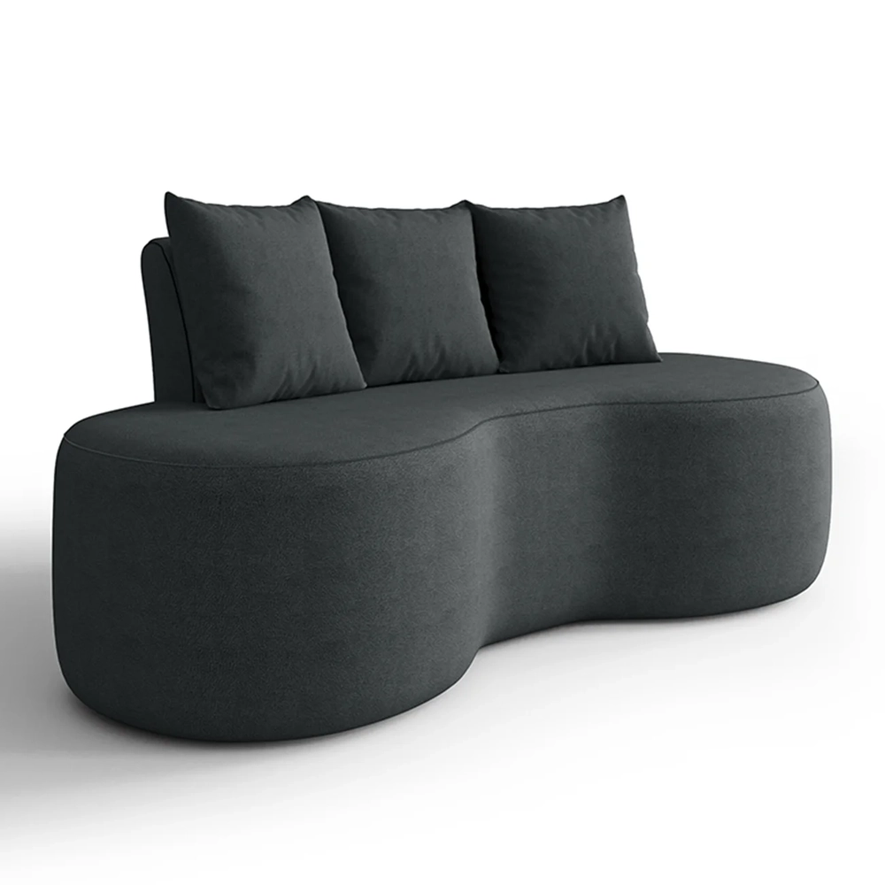 Sofá 2 Lugares 160cm Orgânico Viana B10 Bouclê Grafite - Mpozenato