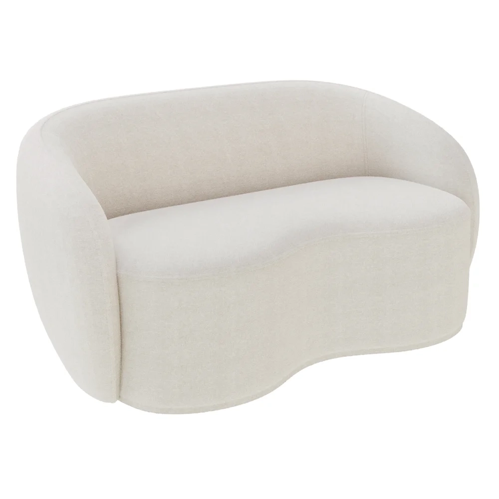 Sofá 2 Lugares Living Orgânico Sala de Estar 160cm Garbin Z08 Boucle Bege - Mpozenato