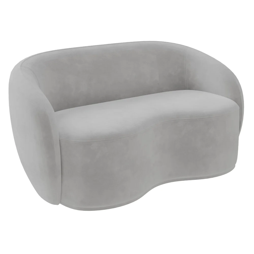 Sofá 3 Lugares Living Orgânico Sala de Estar 180cm Garbin Z08 Veludo Cinza - Mpozenato