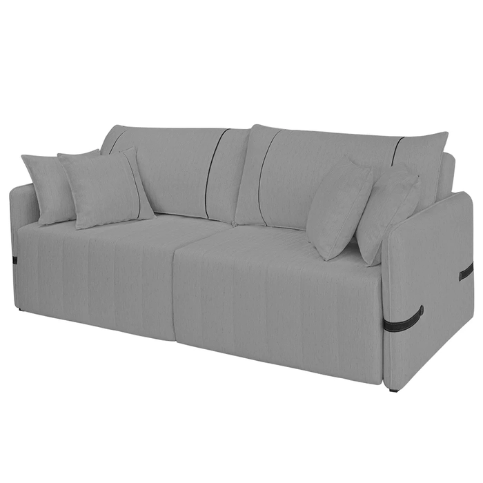 Sofá Cama Retrátil 200cm Essence D05 Linho Grafite/Preto - Mpozenato