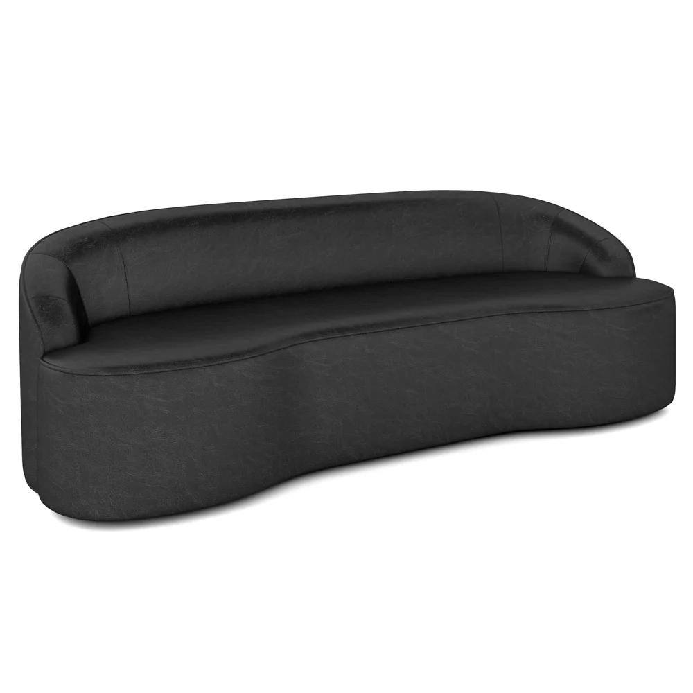 Sofá 4 Lugares para Sala de Estar Living 260cm Theo D06 Sintético Preto - Mpozenato 