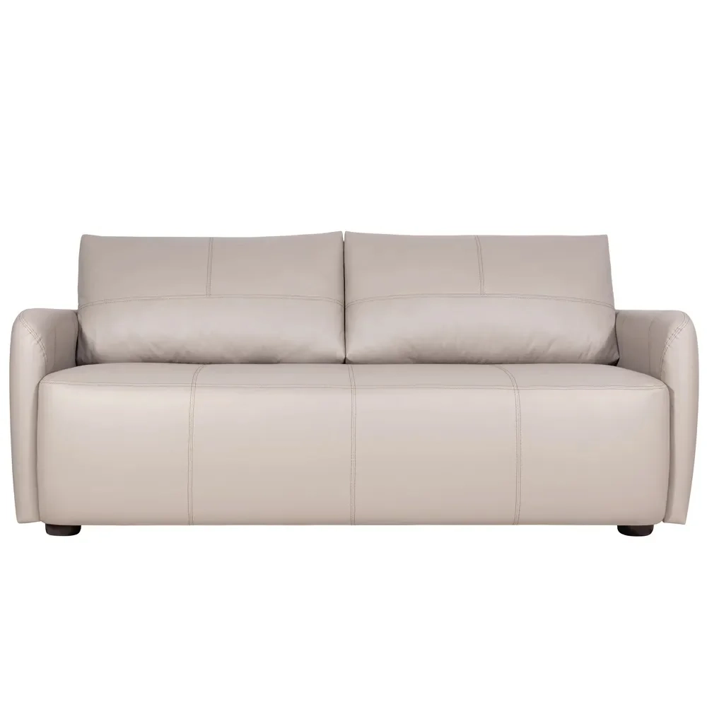 Sofá Living 2 Lugares Sala de Estar 180cm Virtus L07 Couro Bege - Mpozenato