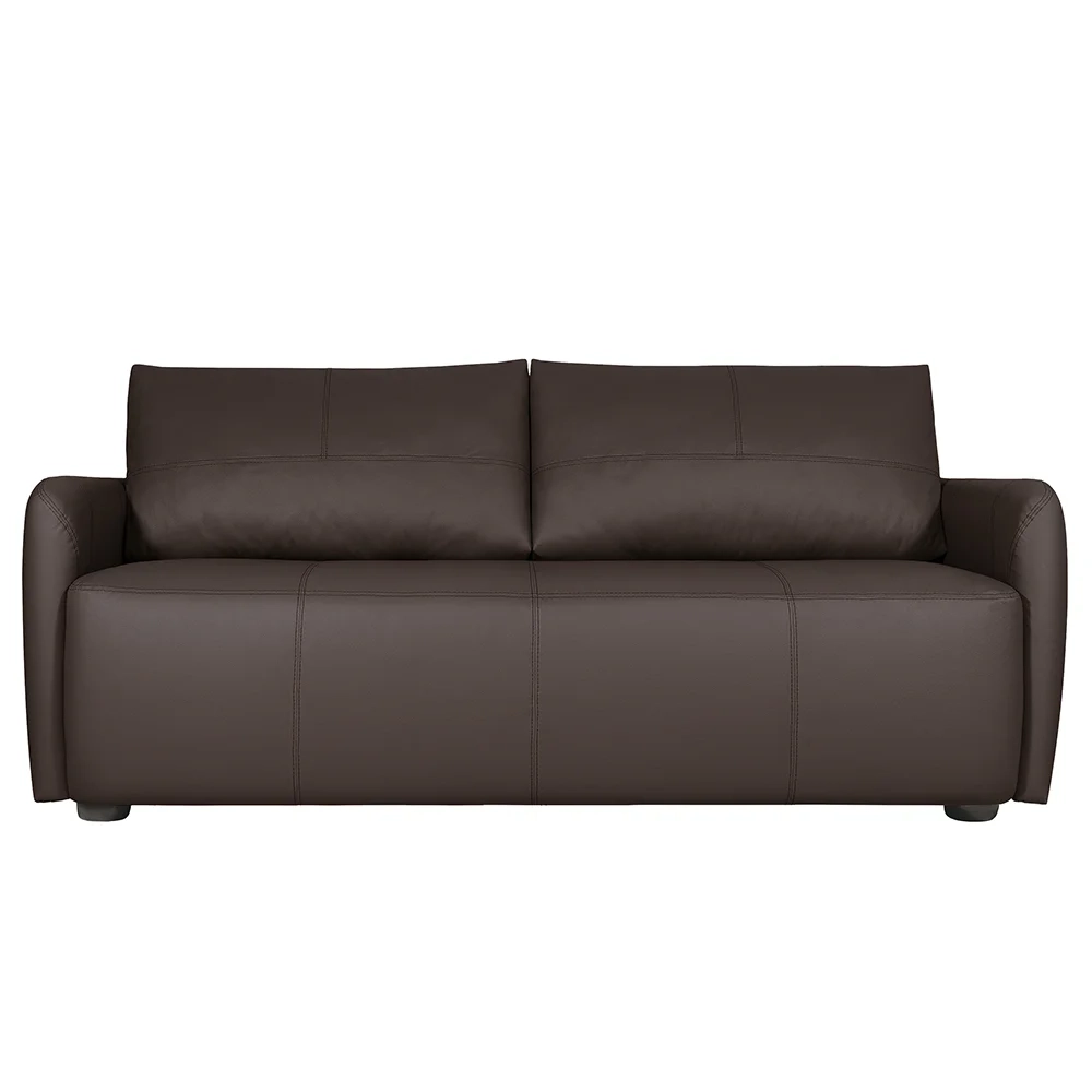 Sofá Living 2 Lugares Sala de Estar 180cm Virtus L07 Couro Marrom Café - Mpozenato