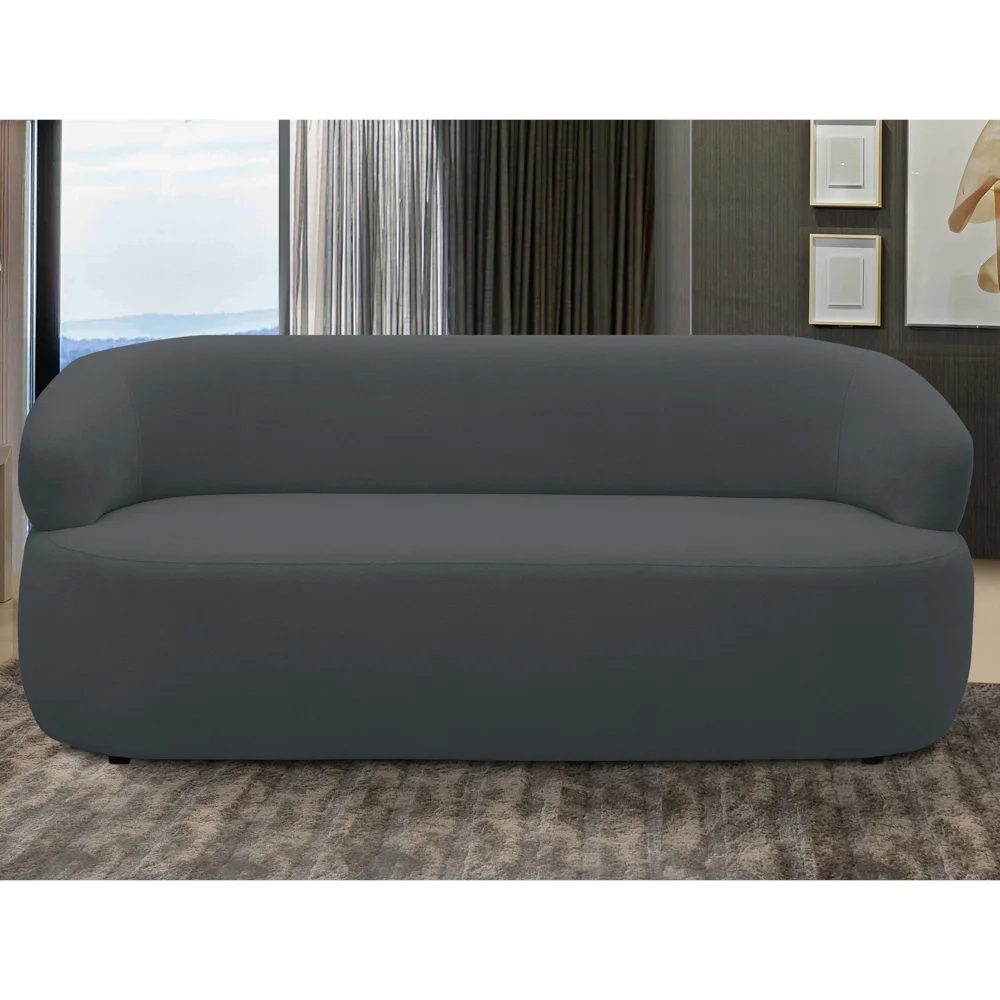 Sofá 3 Lugares Living Orgânico Sala de Estar 170cm Conka F05 Veludo Grafite - Mpozenato