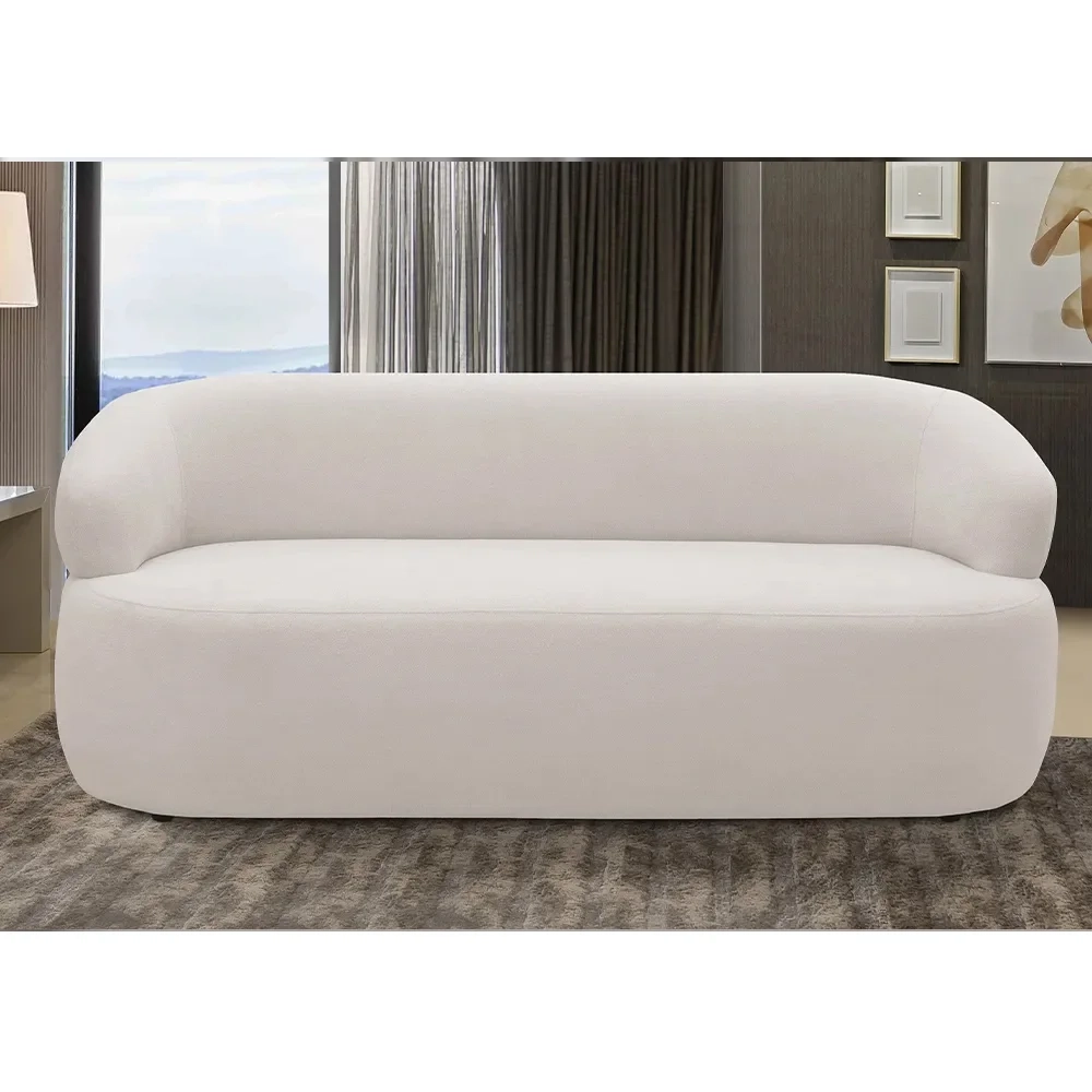 Sofá 2 Lugares Living Orgânico Sala de Estar 140cm Conka F05 Veludo Bege - Mpozenato