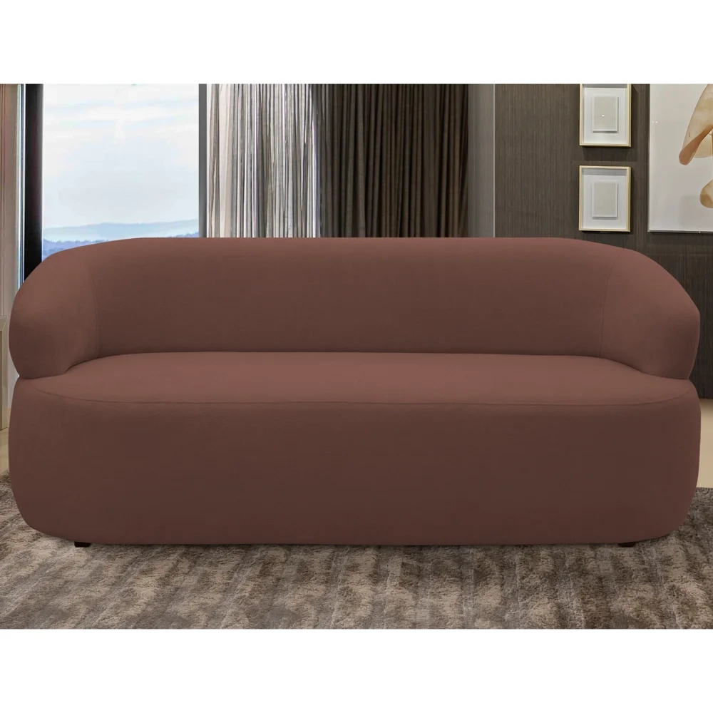 Sofá 3 Lugares Living Orgânico Sala de Estar 170cm Conka F05 Veludo Chocolate - Mpozenato