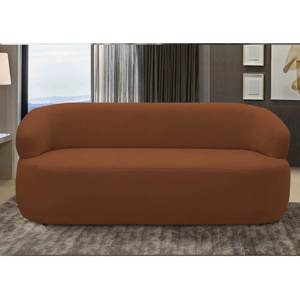 Sofá 3 Lugares Living Orgânico Sala de Estar 170cm Conka F05 Veludo Terracota - Mpozenato