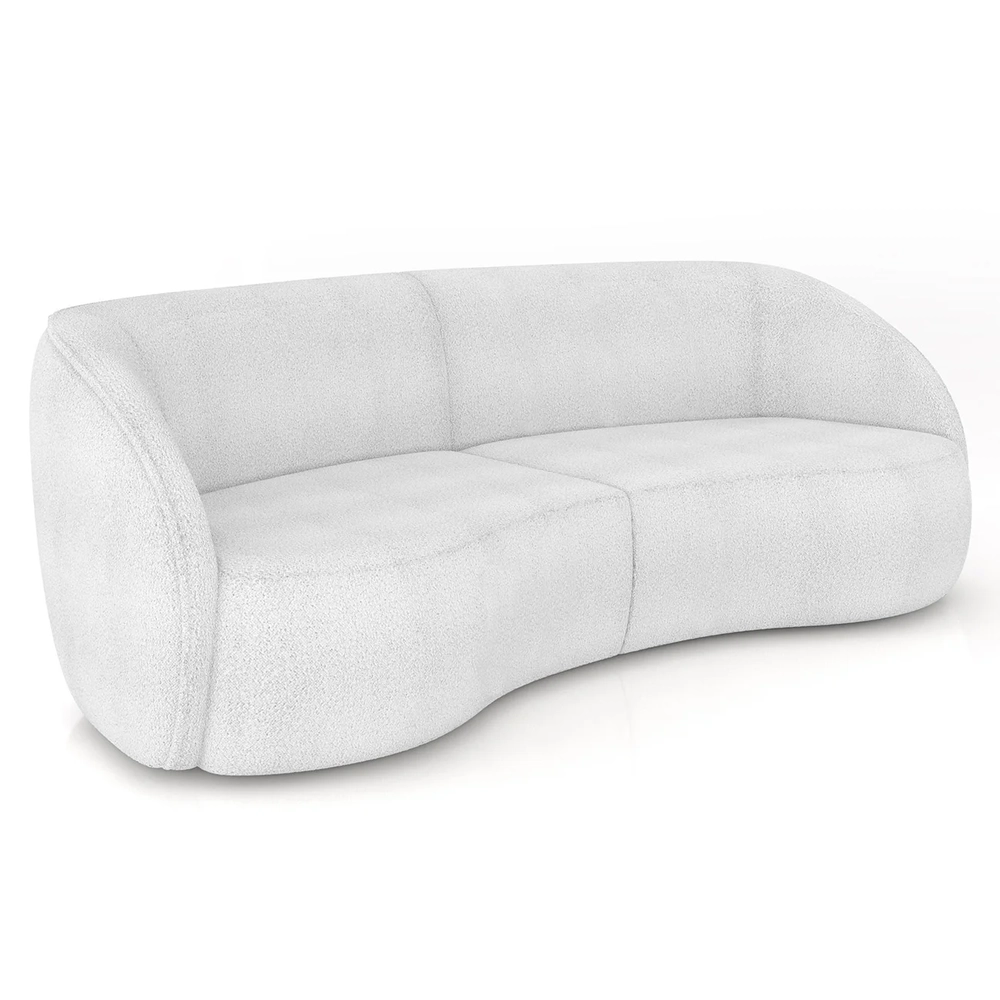 Sofá 3 Lugares 288cm Orgânico Zion Z32 Boucle Branco - Mpozenato