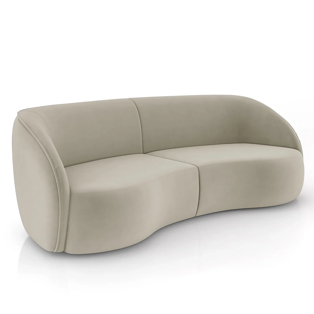 Sofá 4 Lugares 318cm Orgânico Zion Z32 Veludo Bege - Mpozenato