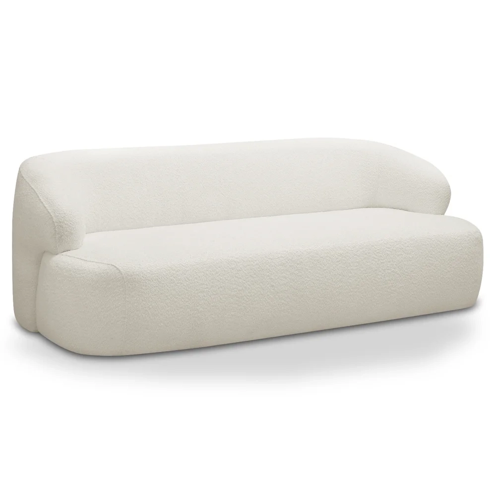 Sofá 2 Lugares Sala Orgânico 150cm Donk L08 Boucle Off White - Mpozenato