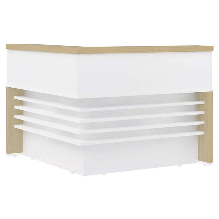 Balcão de Atendimento em L 147x147cm Corp A06 Carvalho/Branco - Mpozenato