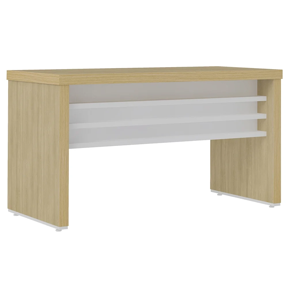 Mesa para Escritório 135cm Tamburato Corp A06 Carvalho/Branco - Mpozenato