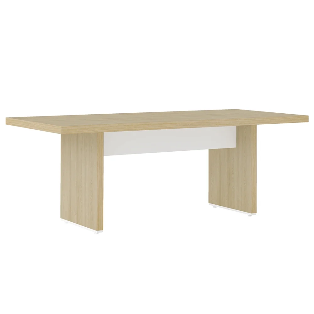 Mesa de Reunião para Escritório 204cm Tamburato Corp A06 Carvalho/Branco - Mpozenato