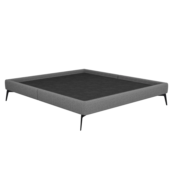 Cama Casal 145cm Pés Metálicos Elisa S05 Linho Cinza - Mpozenato