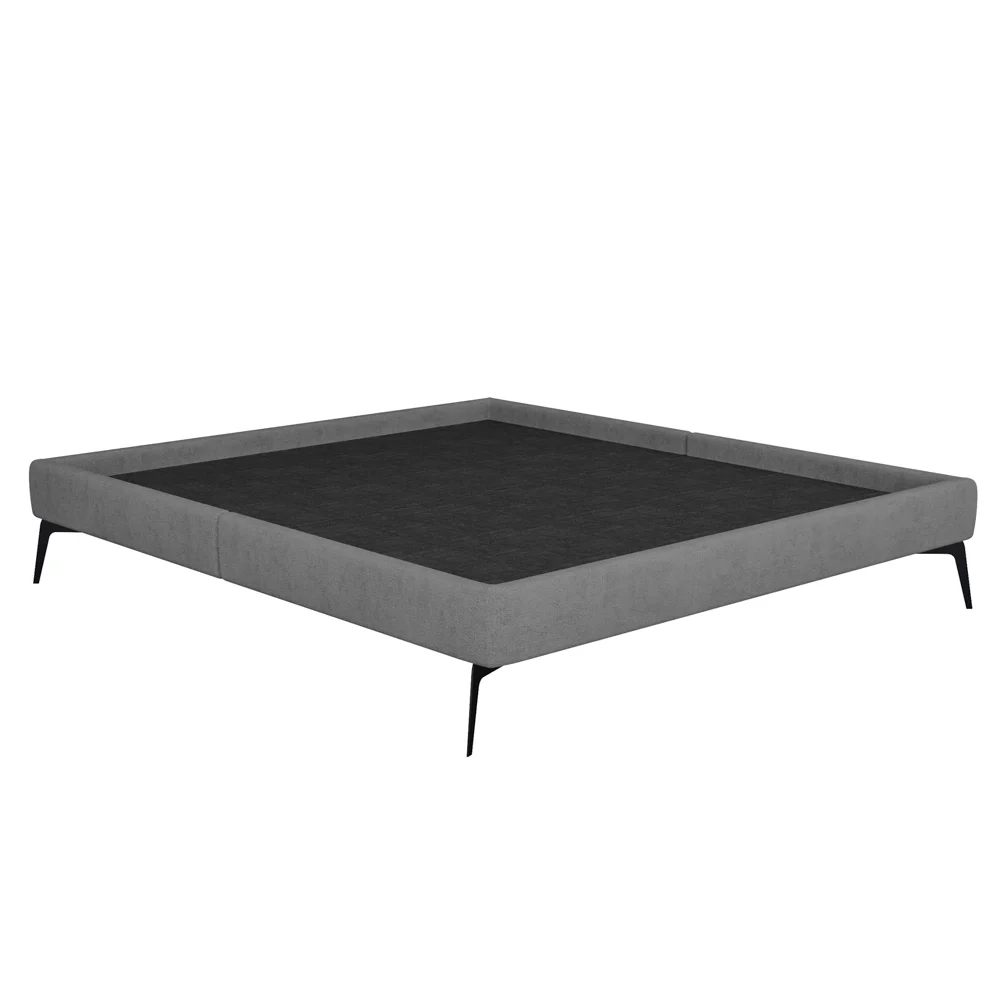 Cama Casal Queen 165cm Pés Metálicos Elisa S05 Veludo Cinza - Mpozenato