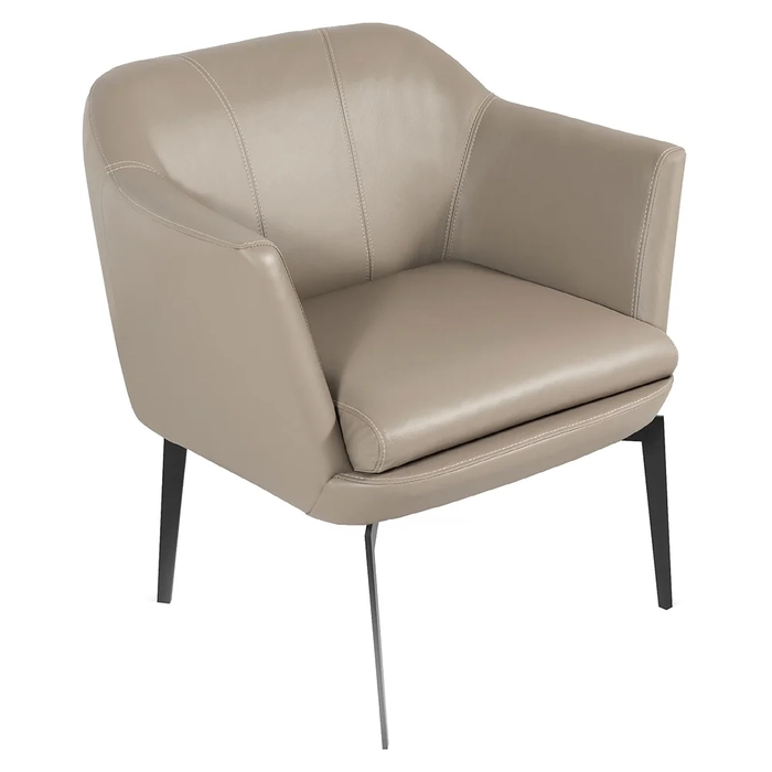 Poltrona Decorativa para Sala de Estar Cris L07 Couro Fendi - Mpozenato