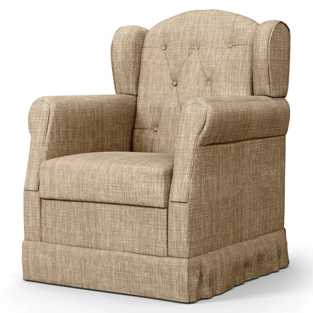 Poltrona de Amamentação Balanço Letícia Linho Bege Escuro - Phoenix