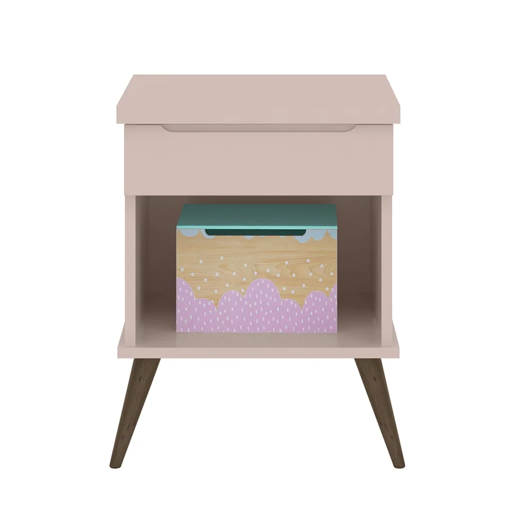 Mesa de Cabeceira Infantil com 1 Gaveta Melinda Rosê - Phoenix