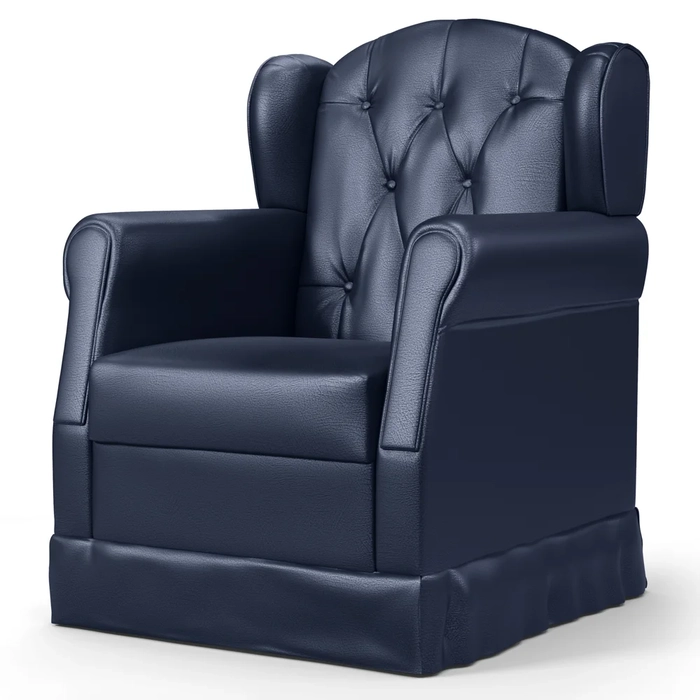 Poltrona de Amamentação Fixa Letícia Sintético Azul Marinho - Phoenix