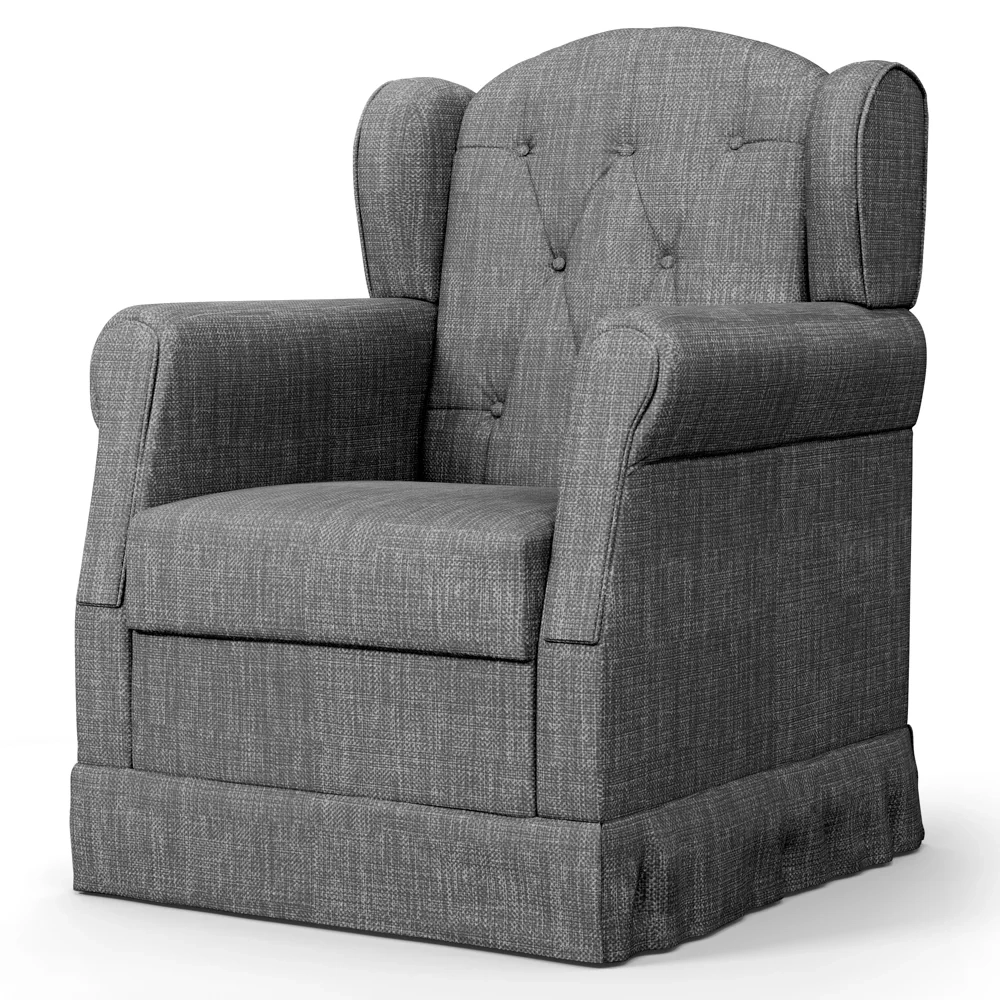 Poltrona de Amamentação Fixa Letícia Linho Cinza Escuro - Phoenix