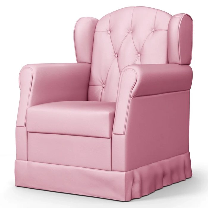 Poltrona de Amamentação Balanço Letícia Sintético Rosa - Phoenix