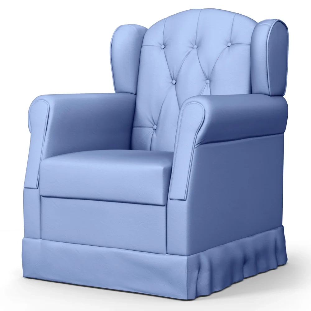 Poltrona de Amamentação Fixa Letícia Sintético Azul - Phoenix