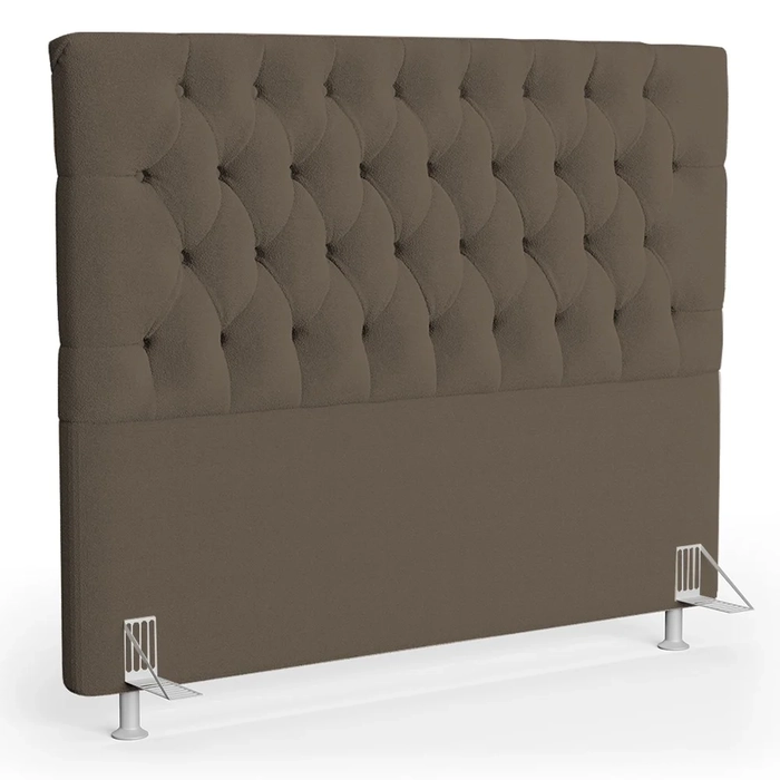 Cabeceira Casal Queen Cama Box 160cm Cristal C16 Boucle Marrom - Mpozenato