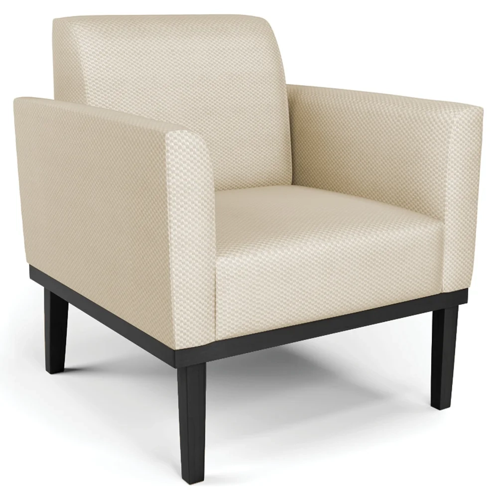 Poltrona Decorativa Base Madeira Preto Maressa Veludo Luxo Off White - Ibiza