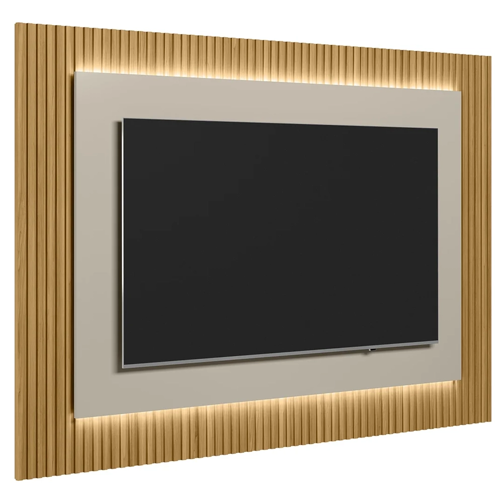 Painel Para TV Suspenso 70 Pol 220cm Real L06 Tauari/Off White Fosco - Mpozenato