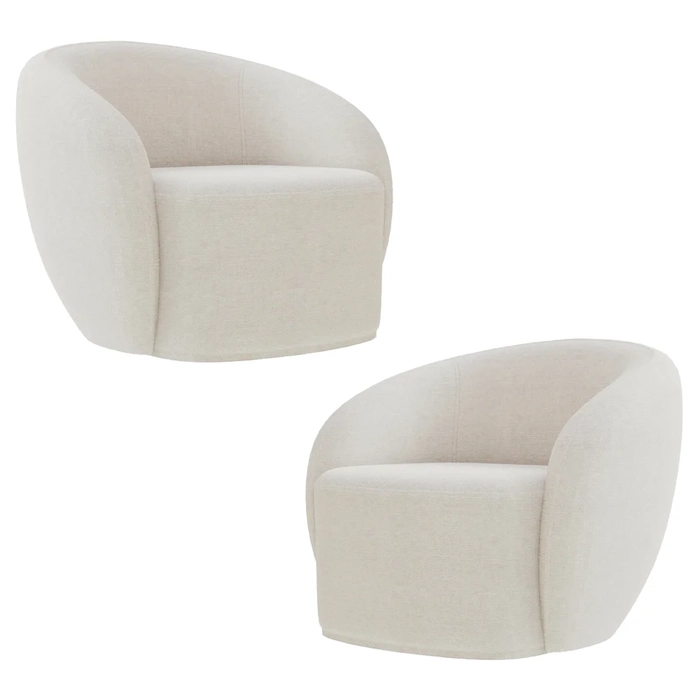 Poltrona para Sala de Estar Orgânica Kit com 2 Garbin Z08 Boucle Bege - Mpozenato