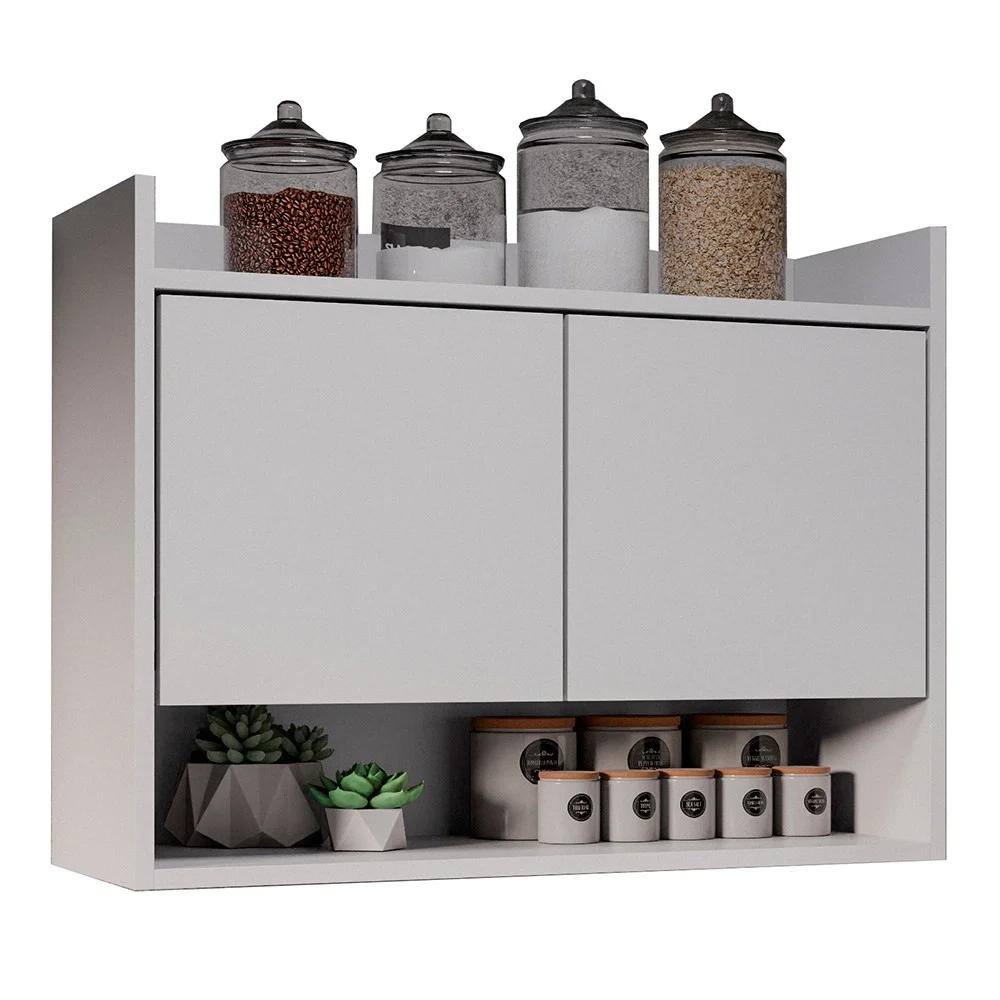 Armário de Cozinha Aéreo 71cm 2 Portas 1 Nicho Ceci Z34 Branco - Mpozenato