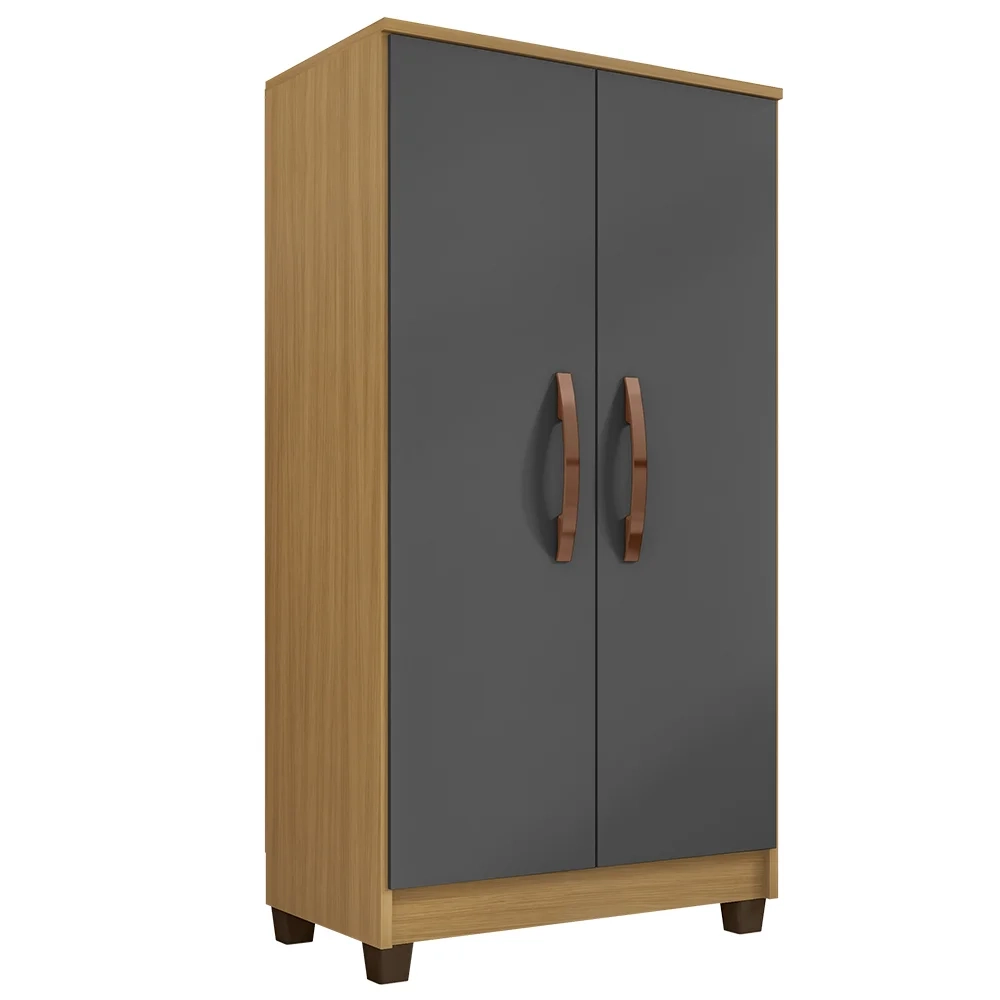 Armário Multiuso Organizador Lavanderia Olinda Carvalho/Grafite - Incorplac