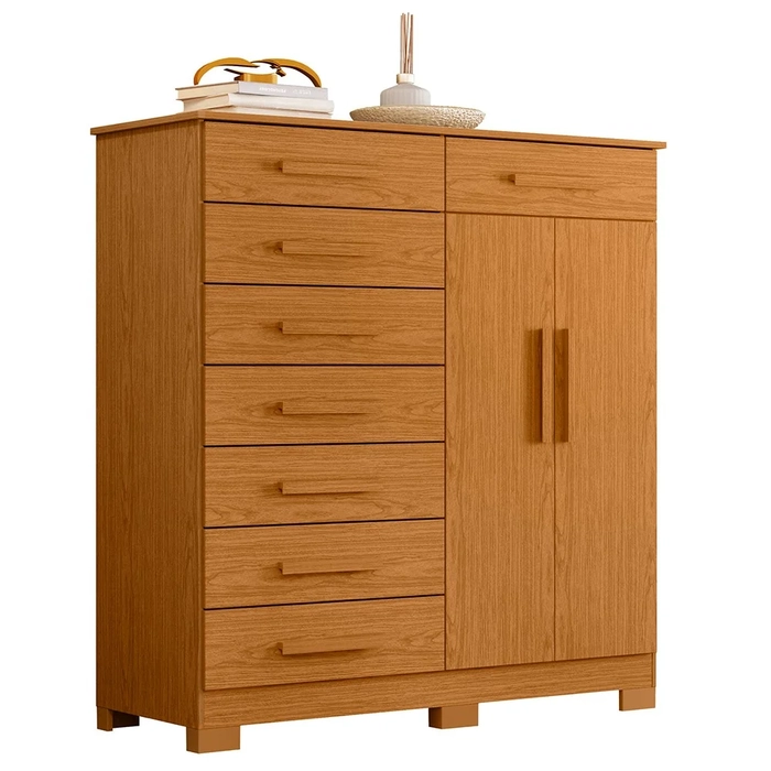Cômoda Sapateira 8 Gavetas 2 Portas 125cm Verona Cinamomo - Albatroz