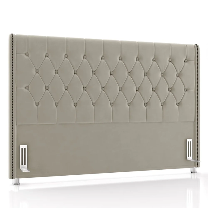 Cabeceira Cama Box Casal Queen 160cm Florenza Z37 Veludo Bege - Mpozenato