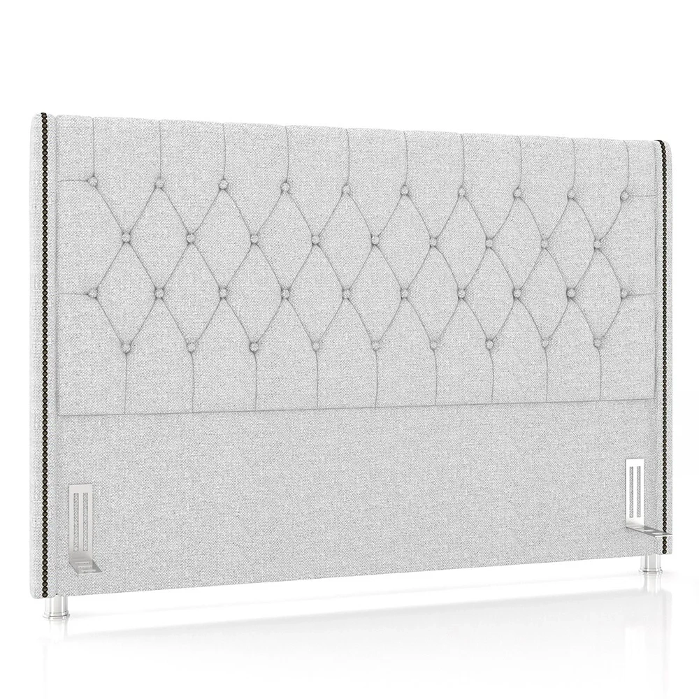 Cabeceira Cama Box Casal King 195cm Florenza Z37 Linho Cinza Claro - Mpozenato