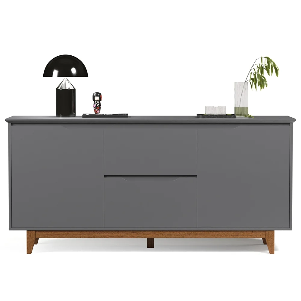 Buffet Aparador para Sala de Jantar 163cm Flow Cinza - EJ Móveis