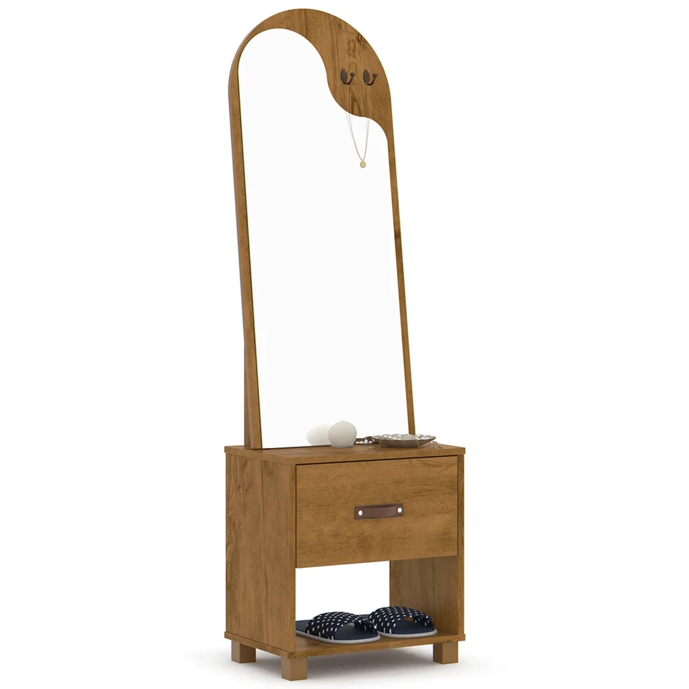 Toucador Penteadeira com Espelho 1 Gaveta Organic Freijó - EJ Móveis