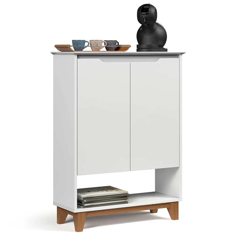 Aparador Cantinho do Café 2 Portas 68cm Hall Flow Branco - EJ Móveis
