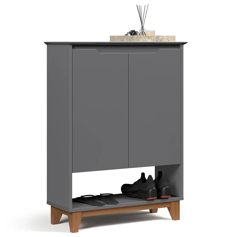 Sapateira para Hall de Entrada Quarto 68cm Flow Cinza - EJ Móveis