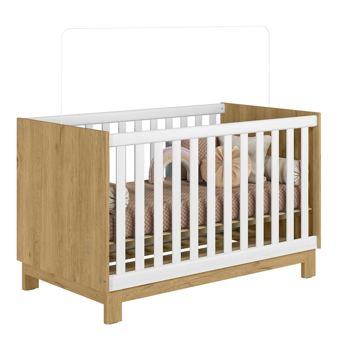 Berço Americano Mini Cama Slim Q Encanto Freijó/Branco - Qmovi