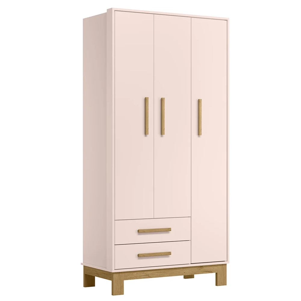 Guarda Roupa Infantil 3 Portas Slim Q Encanto Rosa - Qmovi